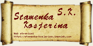 Stamenka Kosjerina vizit kartica